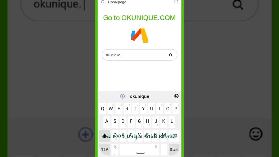 100% Free & Unlimited unique article rewriter aka article spinner. Visit: https://www.okunique.com/