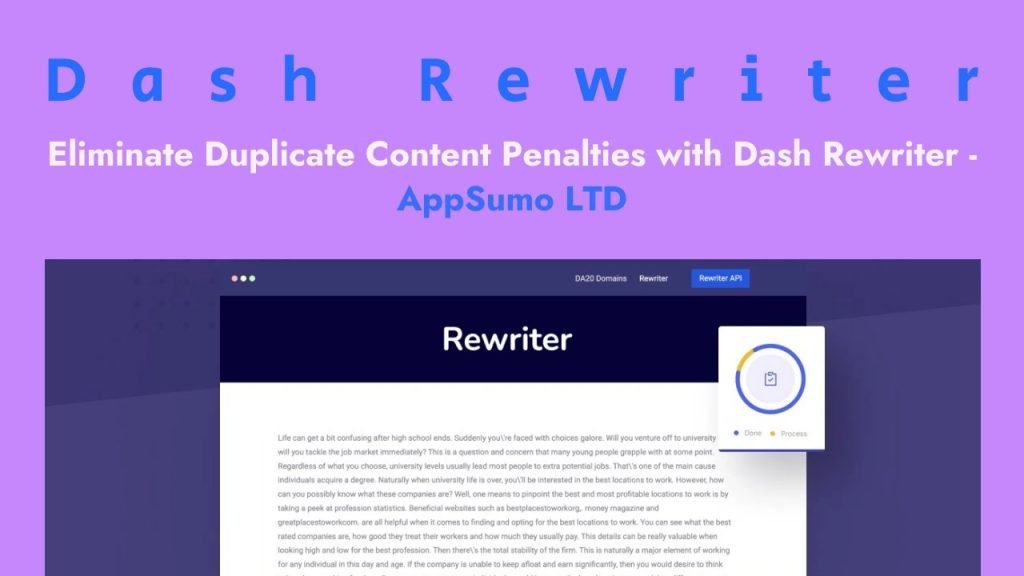 Say Goodbye to Duplicate Content Penalties - Introducing Dash Rewriter Plugin ๐ฎ AppSumo LTD #shorts