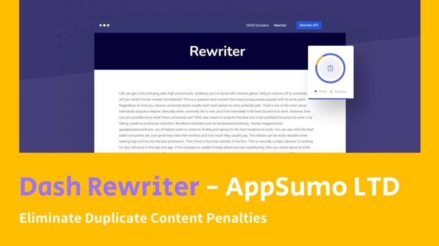 Eliminate Duplicate Content Penalties with Dash Rewriter - Easy-to-Use WP Plugin🌮AppSumo LTD #shorts