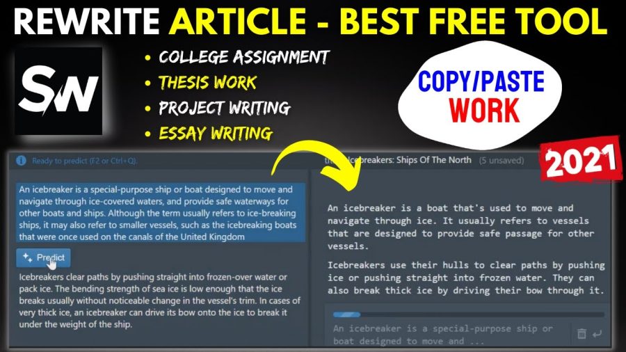 Article Spinning | Rewrite Article | Best Free Tool 2021 | Speedwrite #shorts
