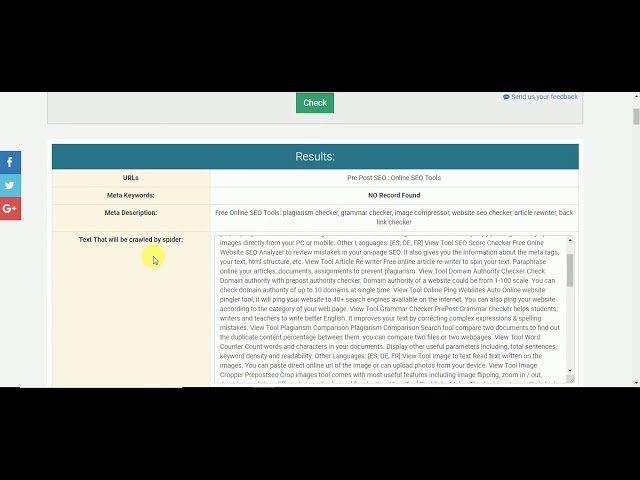 How to use Spider simulator tool - By PrepostSEO